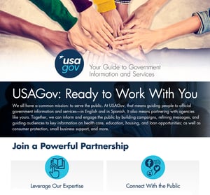 Partnership flyer - USAGov- Ready to work with you
