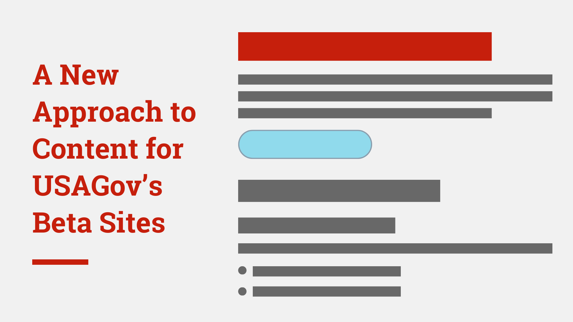Blog title with low fidelity mockup of a beta.usa.gov page content 