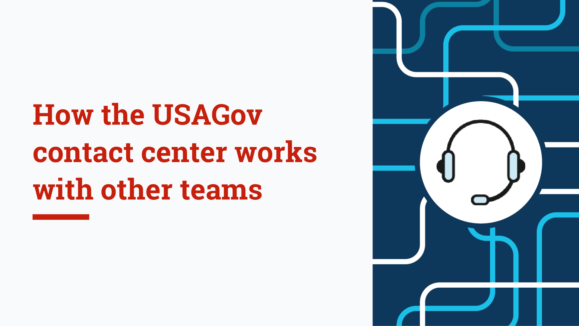 How the USAGov contact center work with other teams.